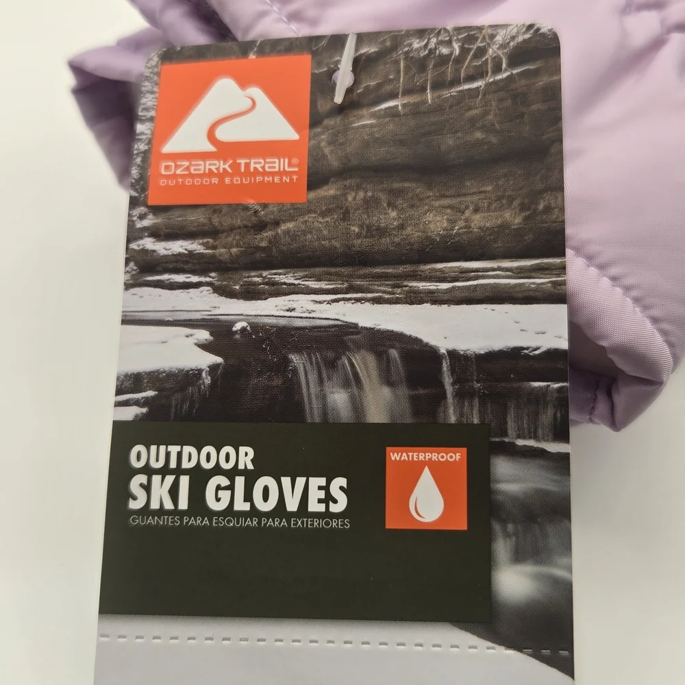 Ozark Trail Lilac and Black Ski Gloves